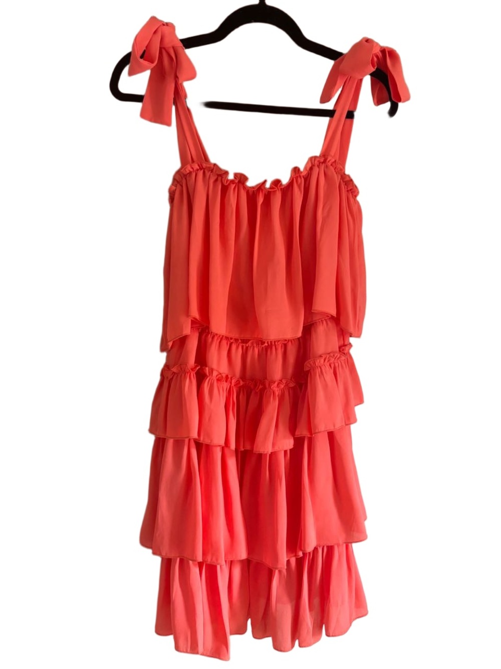 These Three Boutique Women’s Coral Tiered Ruffle Dress S